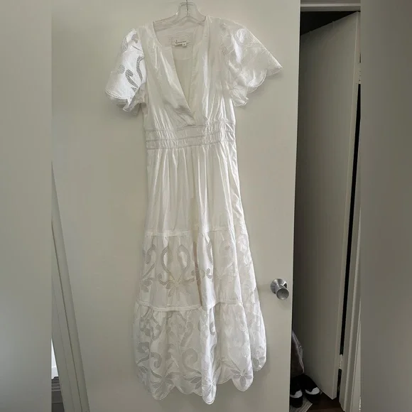 Anthropology maxi dress with eyelet cutouts and smocking XS - Picture 1 of 7